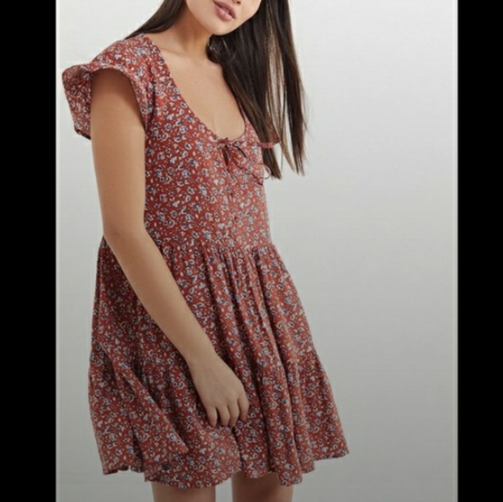 Urban outfitters floral tiered baby doll dress